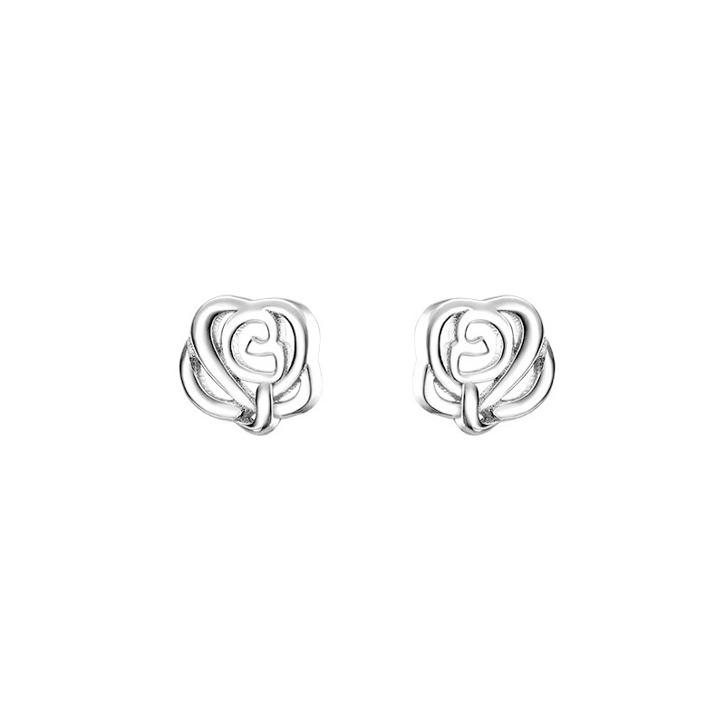 【Bayar di tempat】Anting Tusuk Sterling Silver 925 Desain Bunga Mawar Mini Simple Untuk Wanita