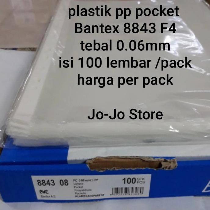 

Plastik PP Pocket 8843 Clear Folio 0.06 mm Merk Bantex isi 100 lembar