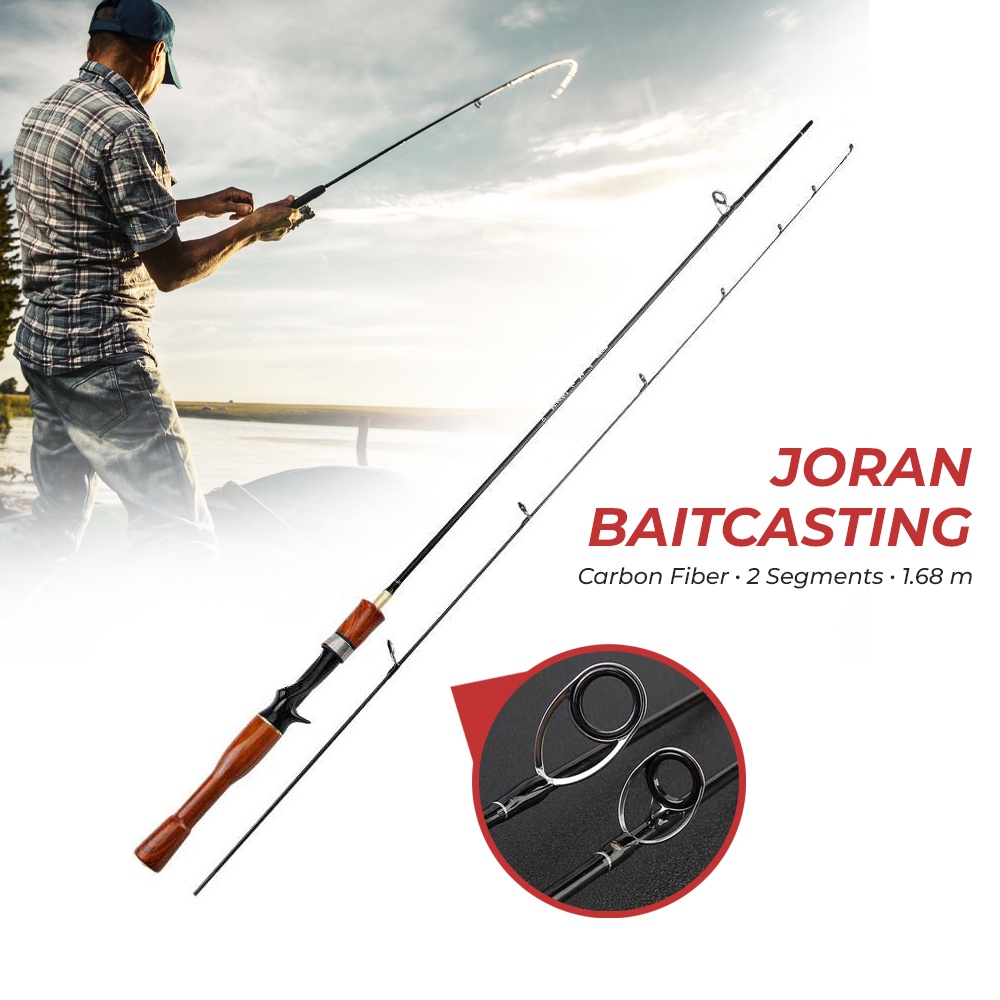 G8UI Kbw Joran Pancing Baitcasting Carbon Fiber 2 Segments 1.68mKb300Brown Or-i