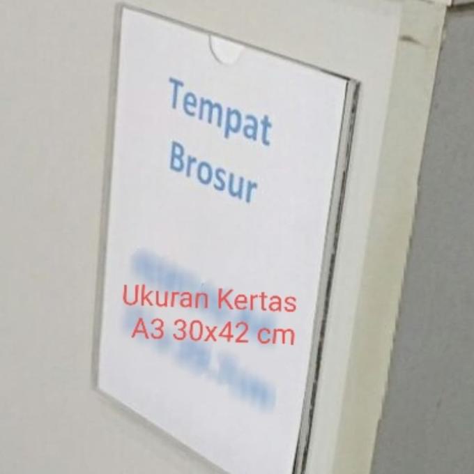 

A3 Acrylic Display/Tempat Brosur Tempel /Papan nama 30x42 cm 3 mm
