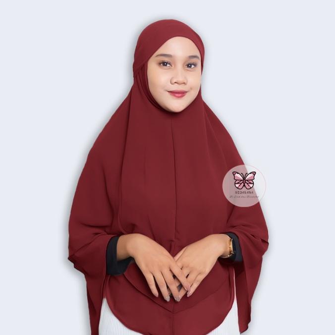 Khimar Arabian Syari Jumbo XXL Dobel Layer Shakila - Khimar Instan