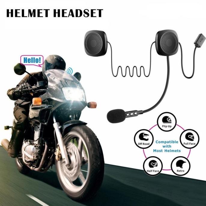 Headset Bluetooth Helm Motor T2 - Bluetooth 5.0 Motorcycle Helmet