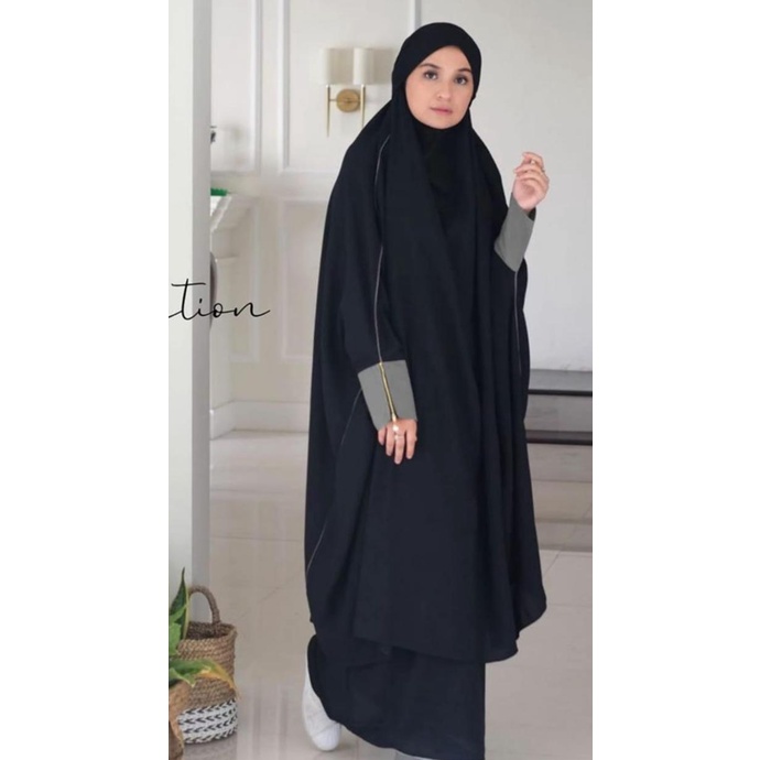 Mishari French Khimar (Set Rok Murah ) PREMIUM ( khimar + rok)