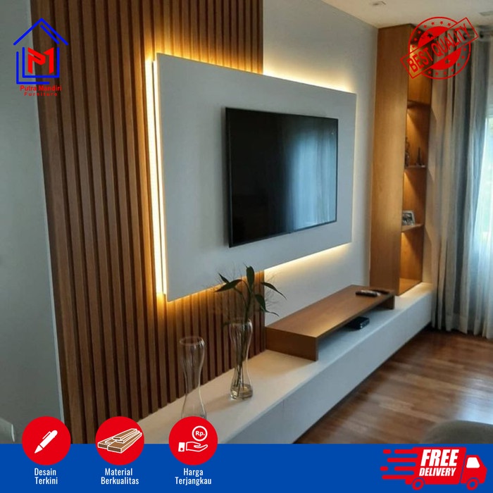 Terlaris Rak Tv / Meja Tv / Backdrop Tv Minimalis / Backdrop Tv Hpl / Lemari Tv