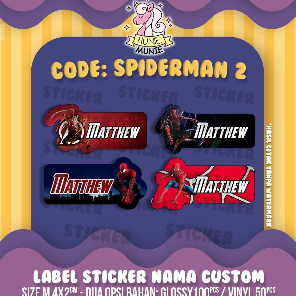 

Grosir Sticker Label Nama Custom - Spiderman Marvel Avengers (100Pcs) Stiker