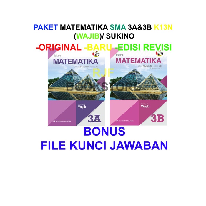 Hot Sale Paket Matematika 3A & 3B (Wajib)/Sukino Plus Kunci Jawaban Termurah