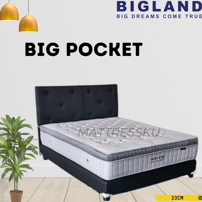 KASUR KASUR SPRING BED POCKET PLUSHTOP BIG POCKET BY BIGLAND FULLSET EL09I09A82L