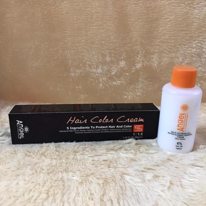 Angel Hair Color 80gr dan Oksidan mini 100ml set