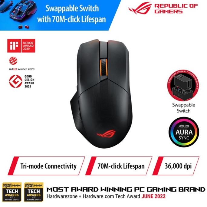 MOUSE WIRELESS MOUSE ASUS ROG CHAKRAM X ORIGIN - WIRELESS GAMING MOUSE EL09I09A82L