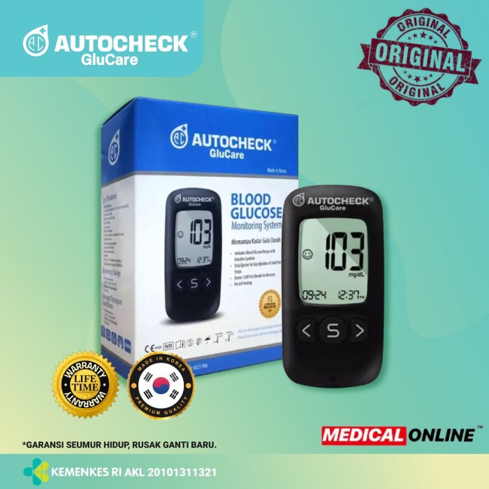 AUTOCHECK GLUCARE GLUCOSE ALAT TES GULA DARAH MEDICALONLINE