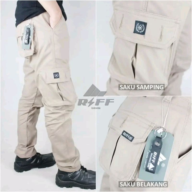 Celana panjang cargo polos pria/ celana cargo panjang pria polos american drill size 27-38