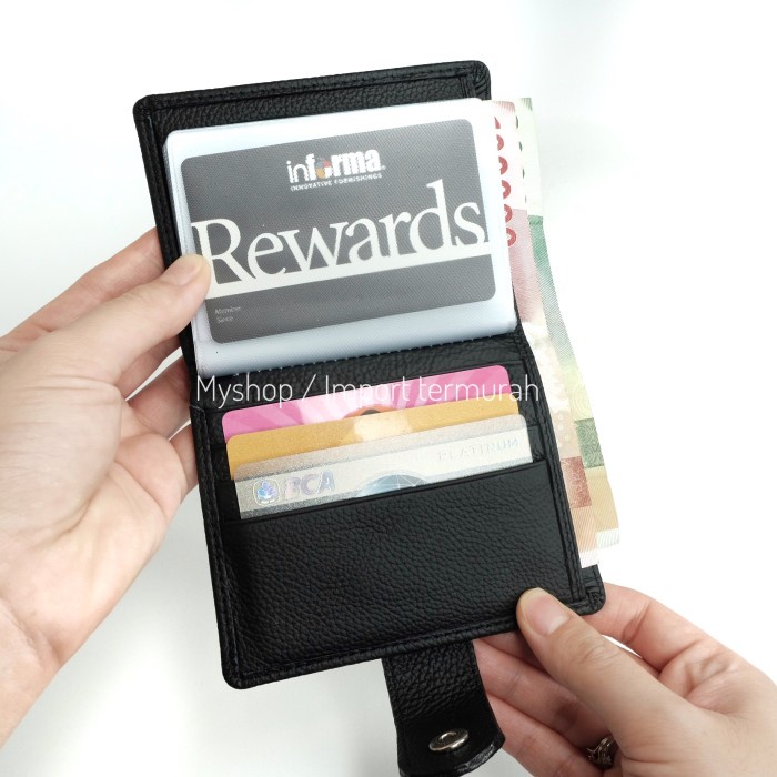 dompet Dompet Kartu / Card Holder Pria / Wanita kulit asli 77 Kancing(V2W0) dompet kulit sintesis do
