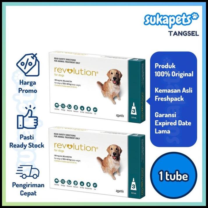 Revolution Teal Large Dog Obat Kutu Anjing Besar 2.0Ml 1 Tube