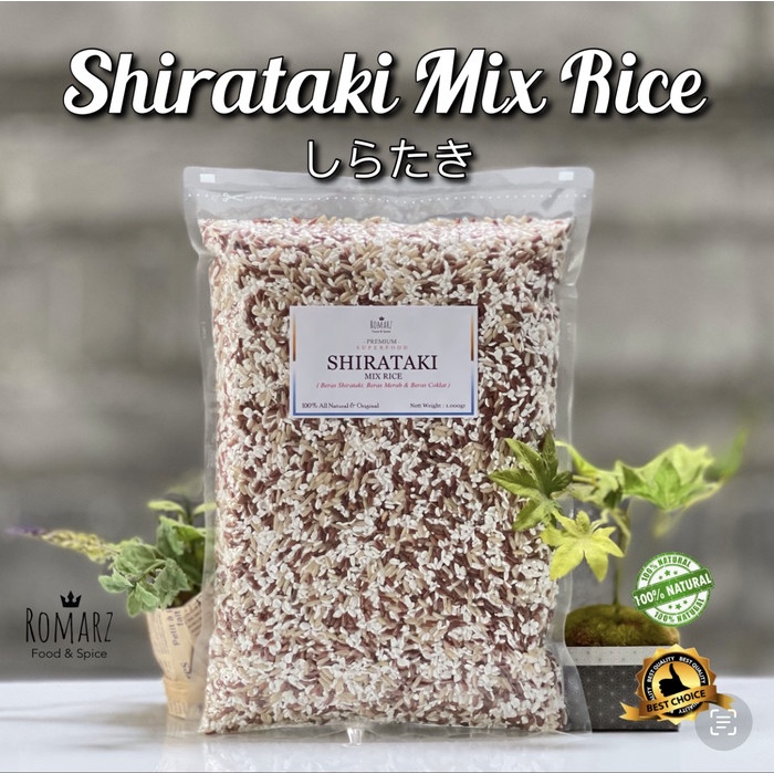 

SHIRATAKI MIX RICE 1kg SHIRATAKI MIX BERAS MERAH, COKLAT ORGANIK 1kg