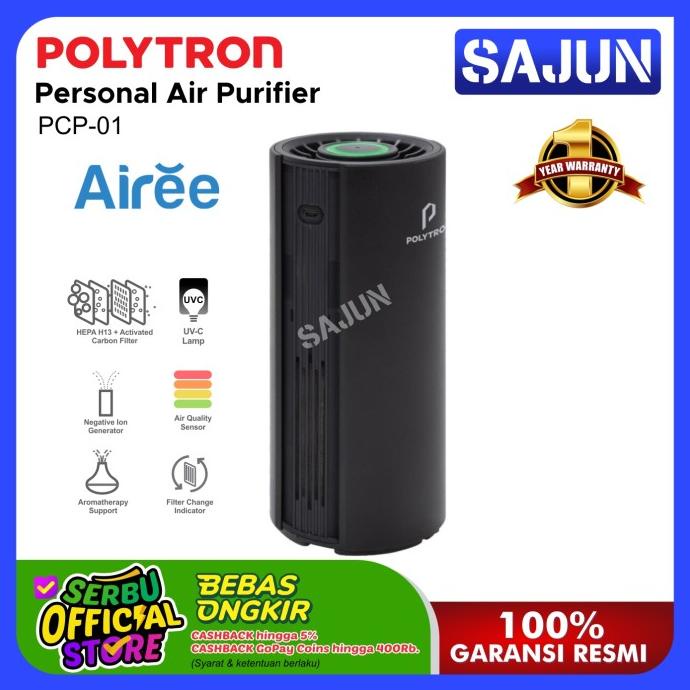 Polytron Airee Personal Air Purifier HEPA Filter H13 UVC Lamp PCP 01