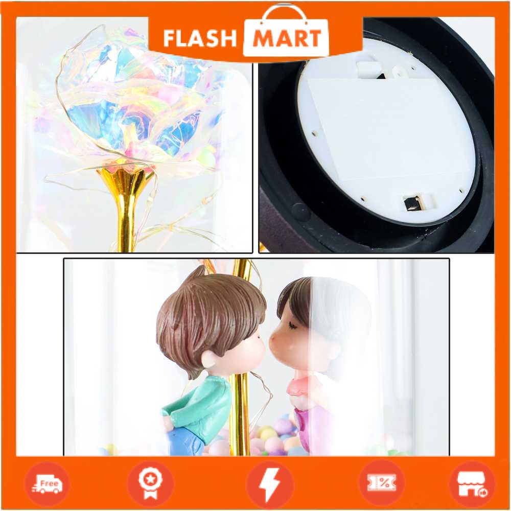 FLASHMART Lampu Meja Hias LED Galaxy Rose Kissing Kraft Colorful Light - MSFRG-A01