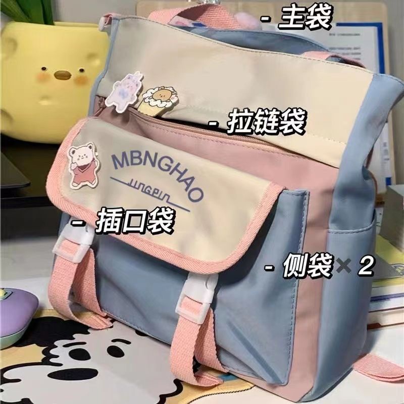 ♣Sera  Toko Gaya Jepang Gaya Kuliah Tas Wanita Berkapasitas Besar Messenger Tas Jepang dan Korea Gadis Mahasiswa Komuter Tas Bahu