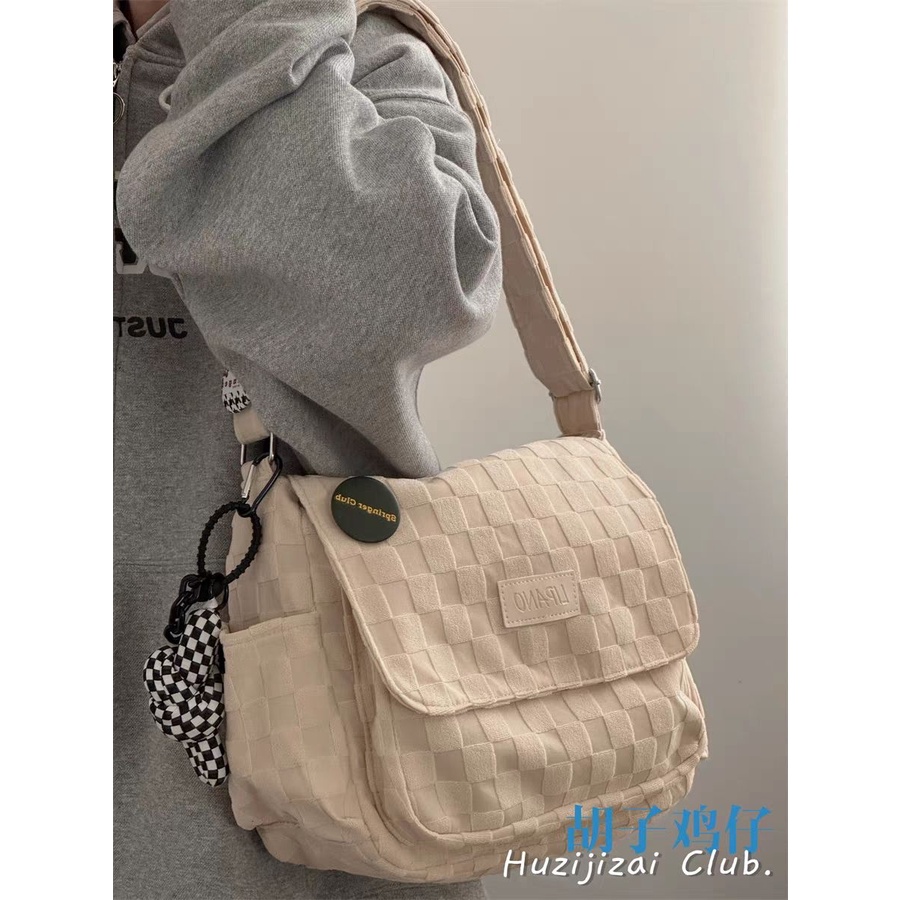 ❒♠Sera  Korea simple all-match tas bahu tunggal wanita siswa Jepang kelas komuter tas messenger kapasitas besar tas messenger