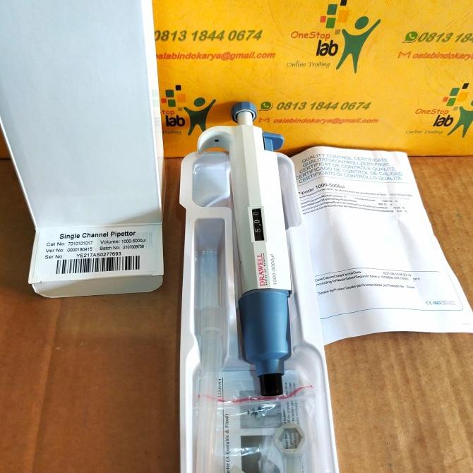 Drawell Micropipette 1-5 Ml Mikropipet Adjustable Volume 1000-5000 Ul