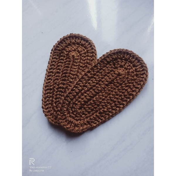 alas sepatu /sandal rajut bayi diy/tambahan alas bagi yang menghendaki alas dobel