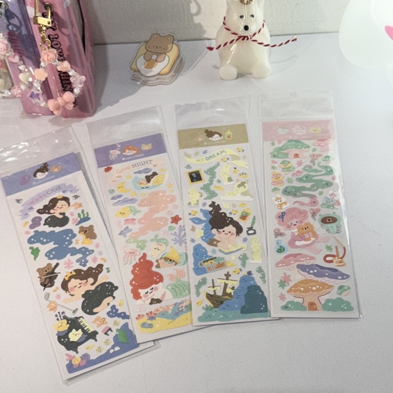 

sticker korean deco photocard cute girl music mermaid glitter readystock stiker B603