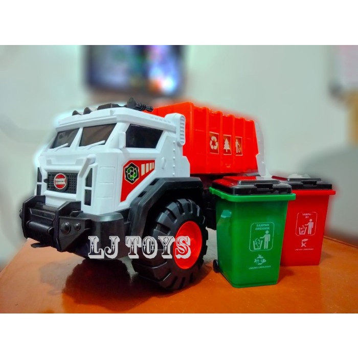 Mainan Truck Sampah Ak 74 Mobil Mainan Anak + Tempat Sampah 4Pcs