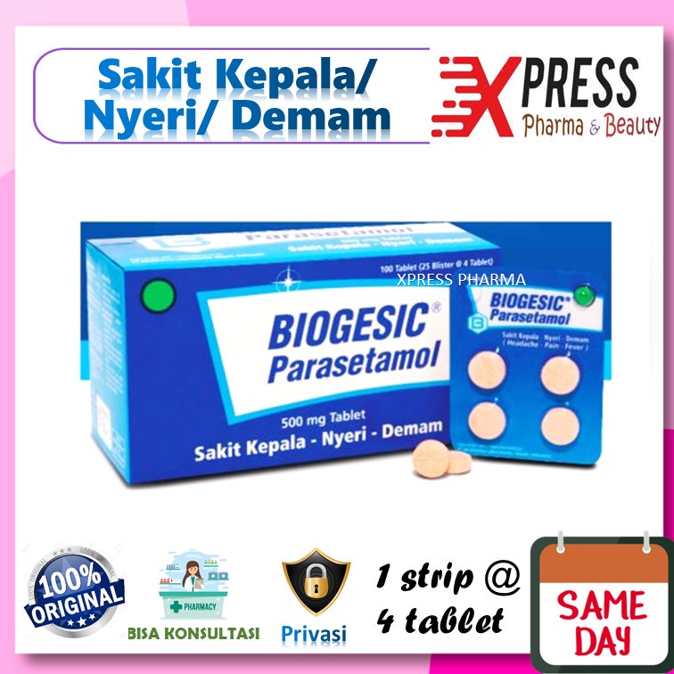 XPRESS  Biogesic Tablet - Obat Penurun Panas biogesik Bio Gesic Gesik