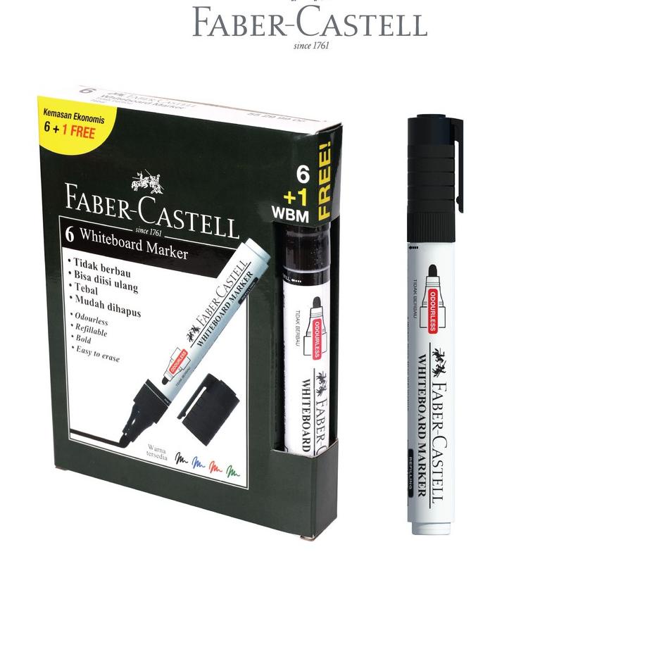 

xejp -58 Faber-Castell Whiteboard Marker Set 6+1 Ink Black VGG