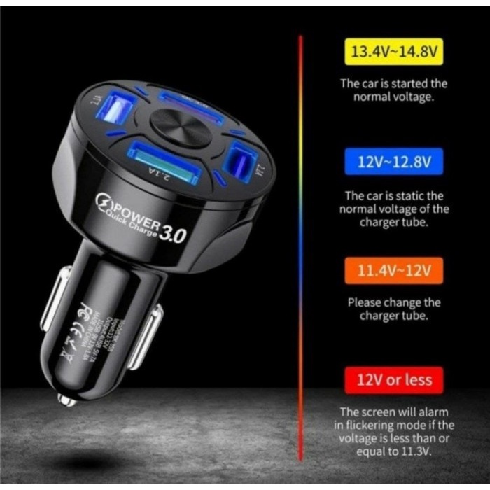 FMFIT MOBILE VENTURE CHARGER / CAR CHARGER 4 PORT USB