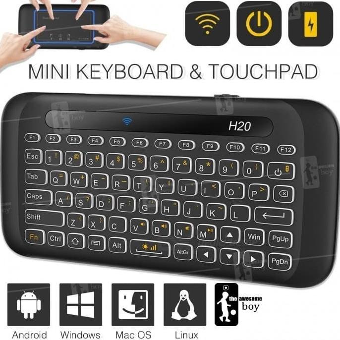 Mini Wireless Keyboard H20 Touch Pad Color Tablet TV Box IR Learning