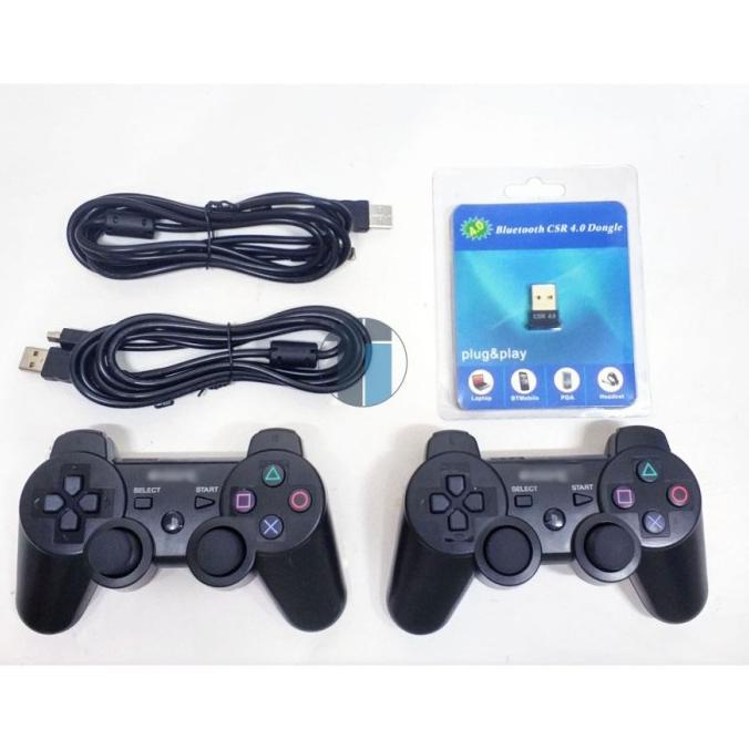 Joystick Gamepad PC Wireless ( 2 Stik PS3 + 2 Kabel + 1 Bluetooth )