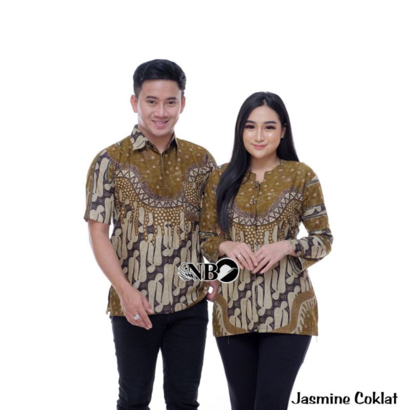 Batik Couple Pasangan Batik Sepasang Blus Hem Atasan Batik Wanita