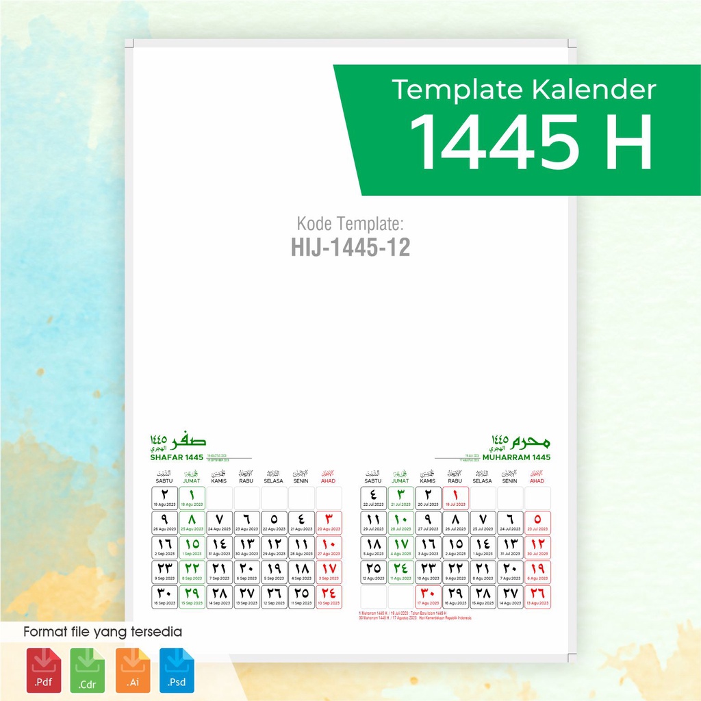 

SOFTFILE TEMPLATE KALENDER HIJRIYAH 1445 - HIJ-1445-12