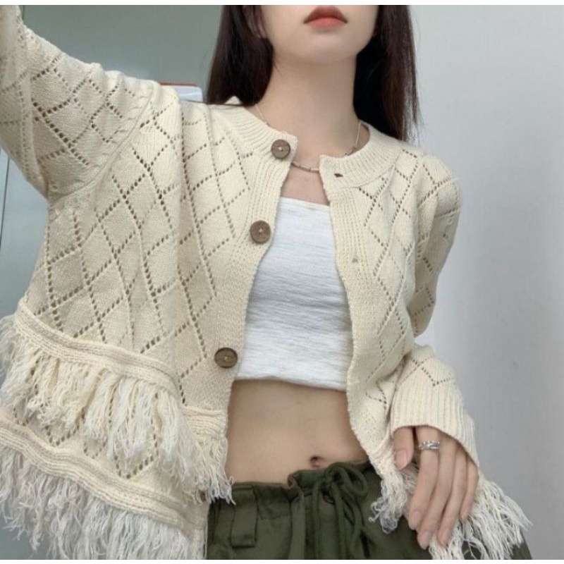 Cardigan Rajut Crop swetear korean vintage