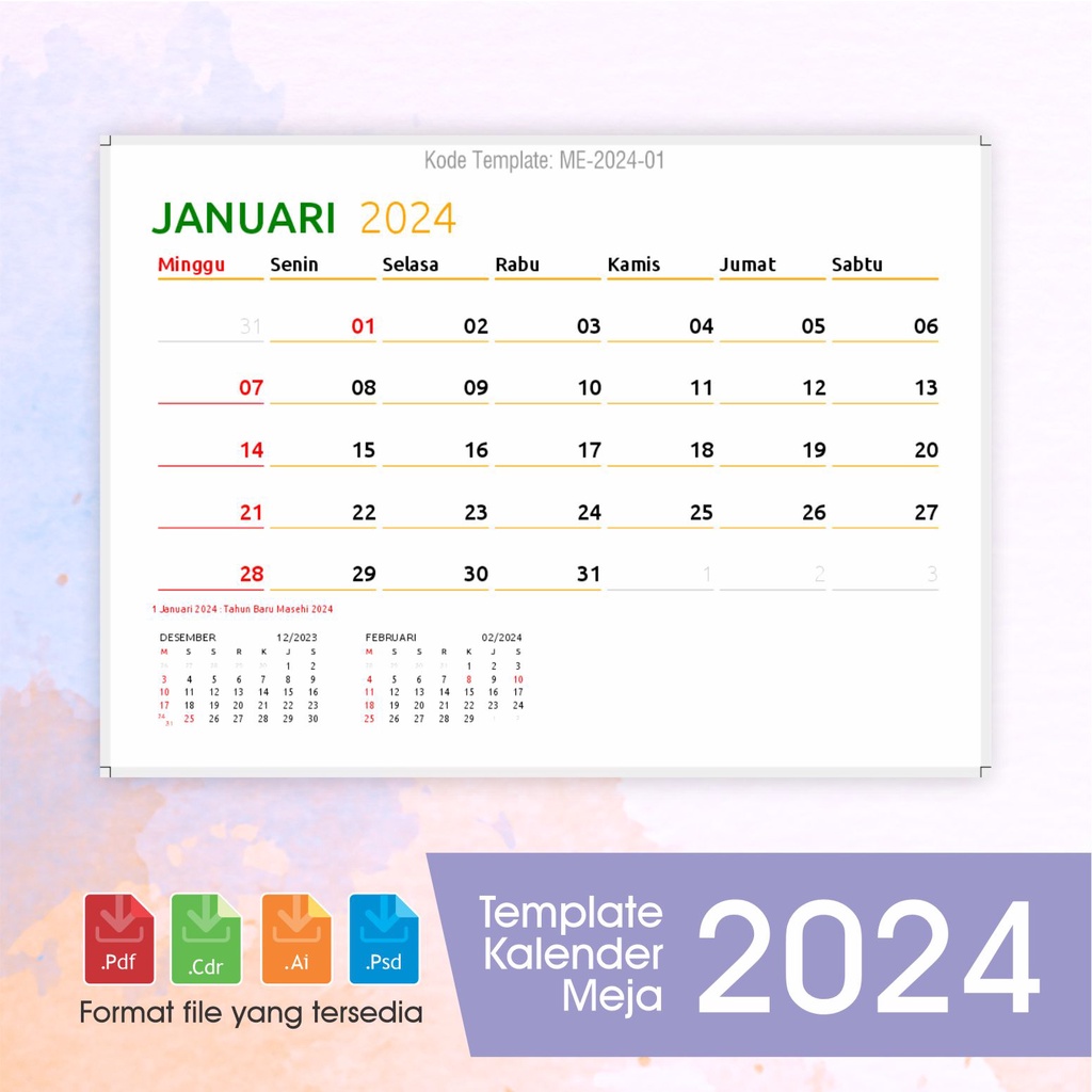 

Template Kalender Meja 2024, ME-2024-01