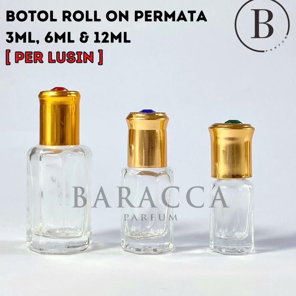 10.10 Product HOT Botol Roll On Motif Permata 12ML 6ML 3ML - Botol Parfum Roll On Permata - Botol Permata Perlusin