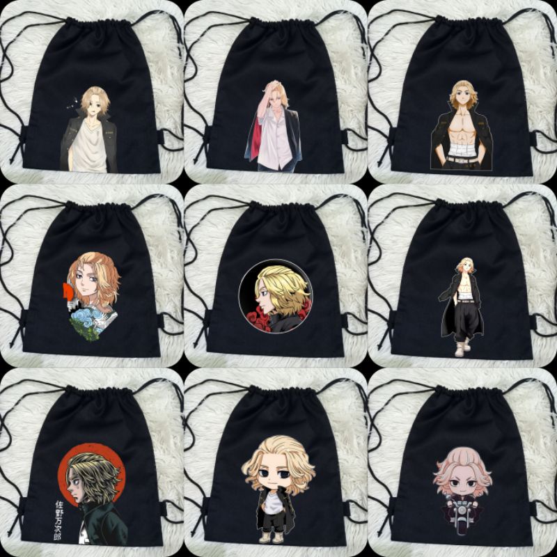 Tas Serut Kanvas Premium Mikey Manjiro Sano Tokyo Revenger Series/ String Bag Anime Tokyo Revenger M