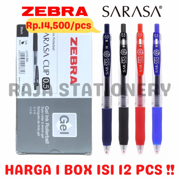 

Discount PEN SARASA HITAM BIRU MERAH BLACK BLUE 0.5 0.7 ZEBRA PULPEN [12PCS] /ALAT TULIS