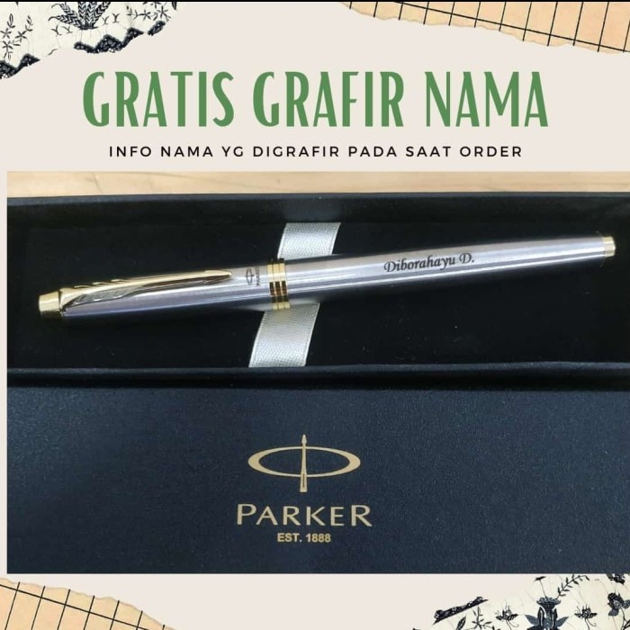 

TERMURAH Pulpen Mewah Model Parker IM KW Roller Ball + Gratis Grafir Laser Nama /ALAT TULIS