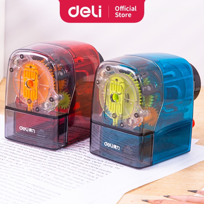 

TERLARIS Deli Rautan Putar Pensil Transparan 8mm Pisau ekstra tajam ER10800 /ALAT TULIS