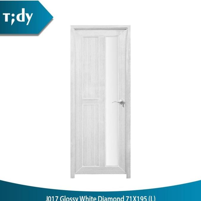 Tidy Pintu Pvc J017 Glossy White Diamond 71X195 L Poketo99
