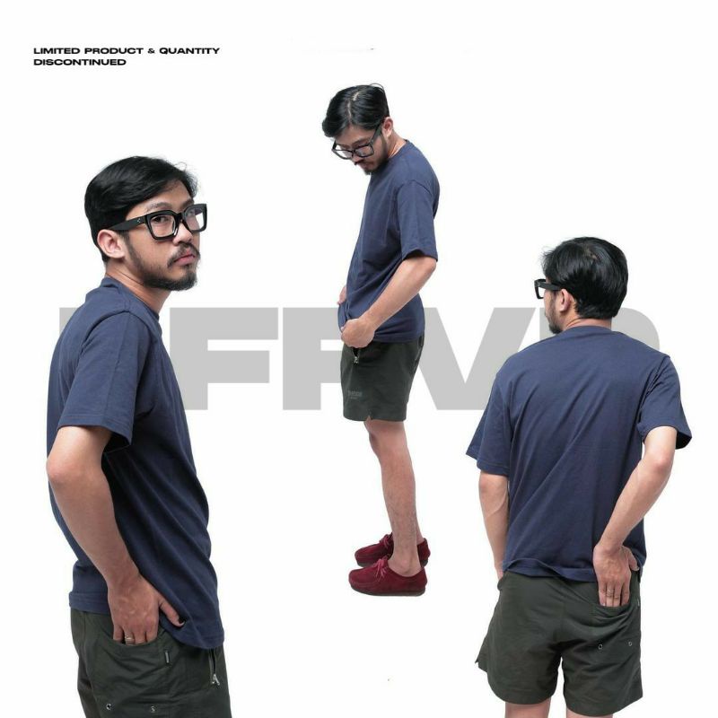 T-SHIRT BASIC BLUE DENIM | CUCI GUDANG KAOS POLOS PRIA COMBED 24S