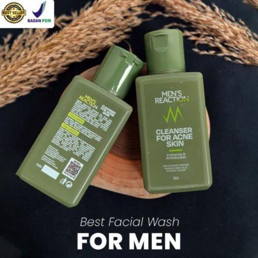 mens reaction facial wash pria - sabun jerawat khusus pria