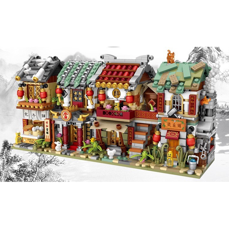 LOZ Mainan Susun Balok Lucu Building Bricks Nano Blocks Ancient Street Mini ( VOL. 1 ) 1722 - 1725