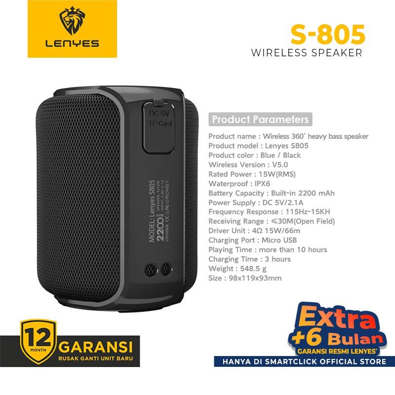 Speaker Bluetooth Portable LENYES S805 Heavy Bass With NFC Speaker