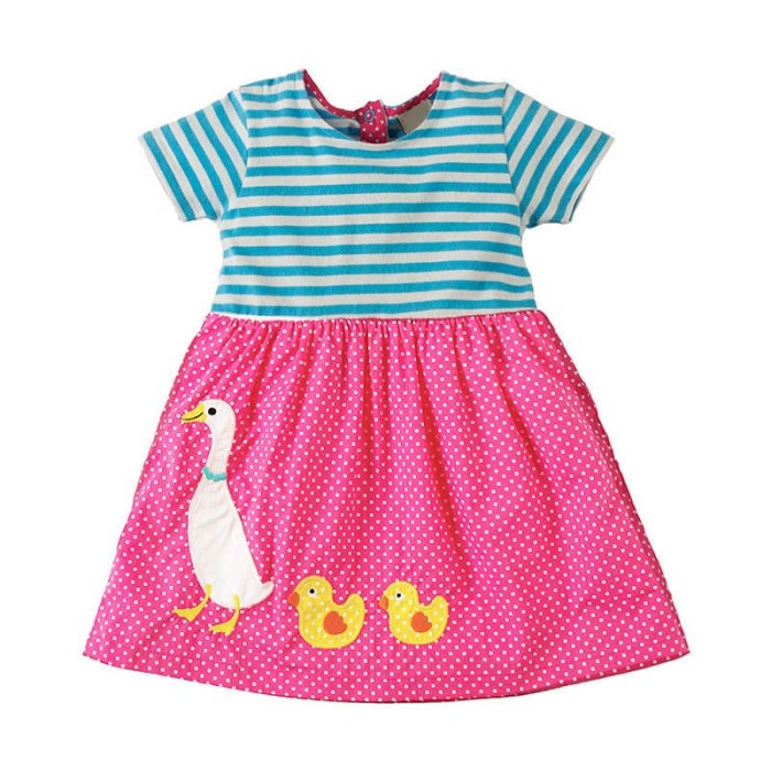 Dress Anak Stripes Polkadot Duck Dress - Dr1