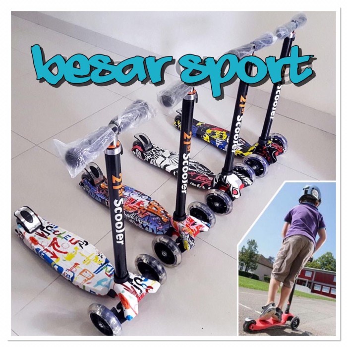Kickboard Scooter MOTIF - Skuter Anak / Otoped Anak Roda 3 TERBARU (H3P8) Outdoor Promo Otoped Anak 