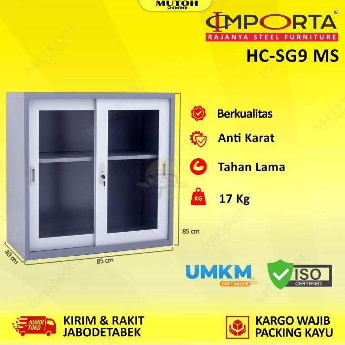 

Terlaris Importa Hc-Sg9 Bt Ms Lemari Arsip Besi Pintu Sliding Kaca Pendek