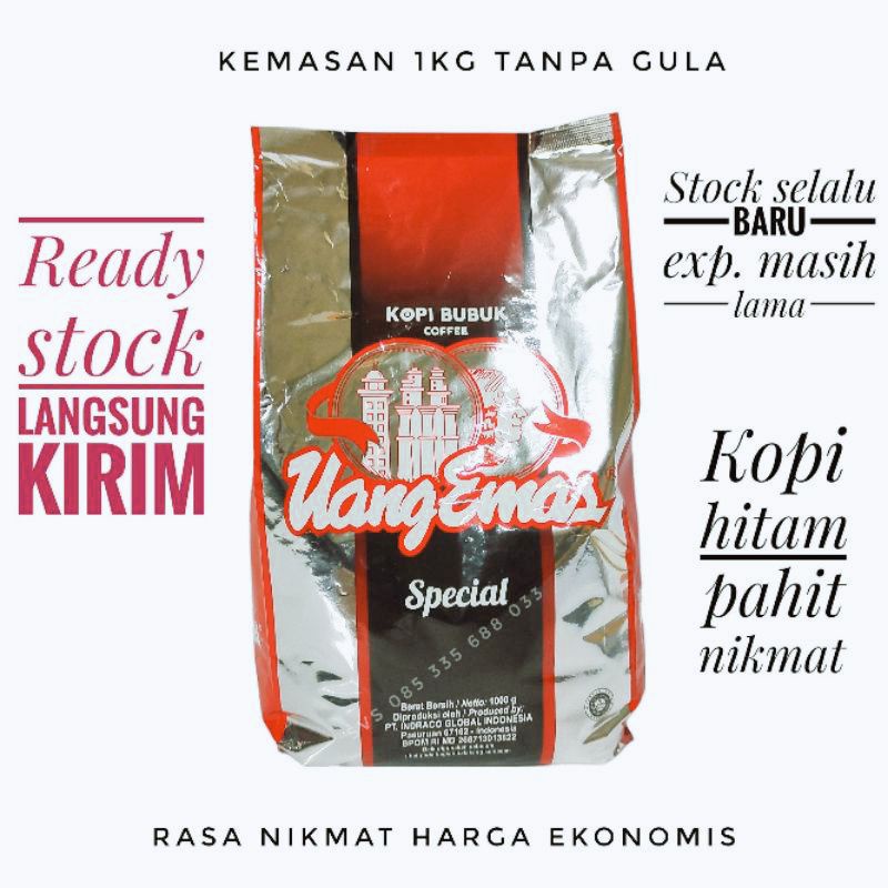 

Gosir kopi uang emas 1kg gilas bubuk robusta kopi hitam murah nikmat