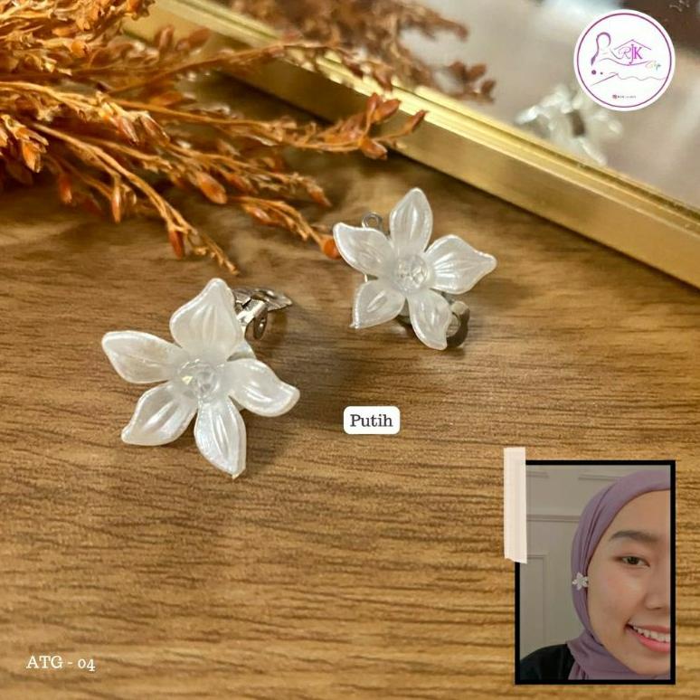 TERLARIS Anting klip Tanpa Tindik/Anting Jepit Hijab hilda